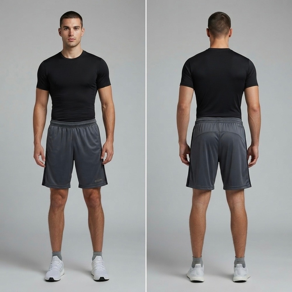 Adidas Mens Climacool Athletic Shorts Charcoal Gray Black 3-Stripe DU1237 Small